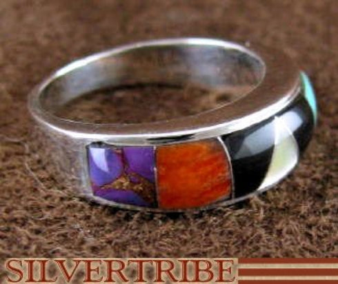 Oyster Shell Multicolor Silver Ring Jewelry Size 5-3/4 RS46860